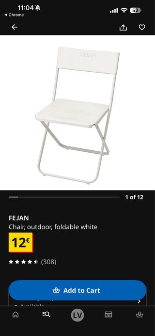 4 Sillas Plegables Ikea JEFF