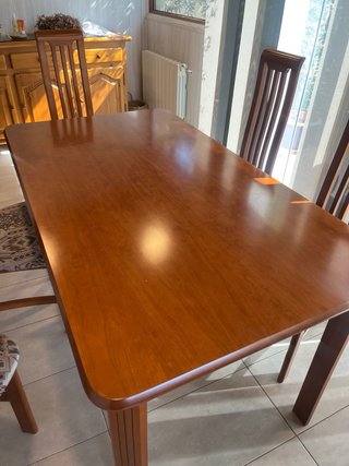 Mesa comedor extensible + 6 sillas madera