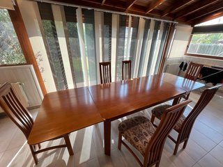 Mesa comedor extensible + 6 sillas madera