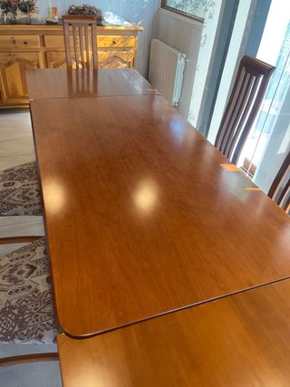 Mesa comedor extensible + 6 sillas madera