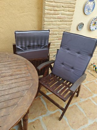 Mesa y 4 Sillas Comedor Exterior Madera