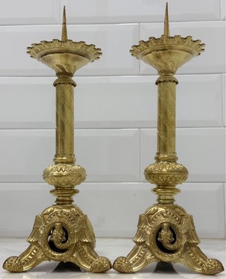 ESPECTACULARES HACHEROS IGLESIA BRONCE SIGLO XIX