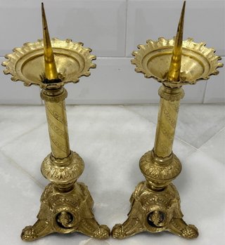 ESPECTACULARES HACHEROS IGLESIA BRONCE SIGLO XIX