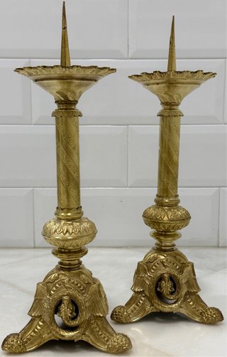 ESPECTACULARES HACHEROS IGLESIA BRONCE SIGLO XIX