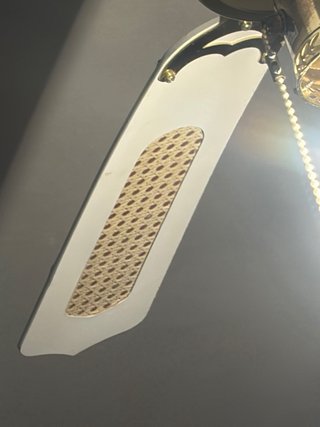 Ventilatore da soffitto con luce in ottone