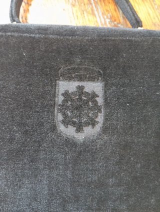 Borsetta vintage anni 50/60 nera con dettagli oro