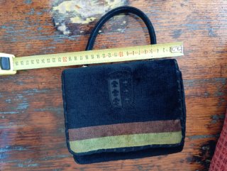 Borsetta vintage anni 50/60 nera con dettagli oro