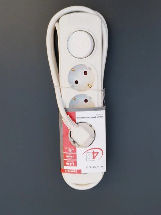 Regleta VIVANCO 4 enchufes con interruptor