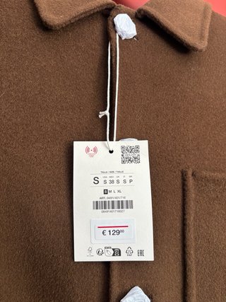 Sobrecamisa Zara Lana Marrón Talla M