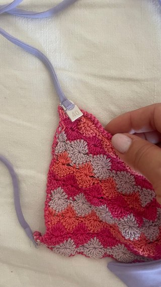 Bikini uncinetto rosa e rosso