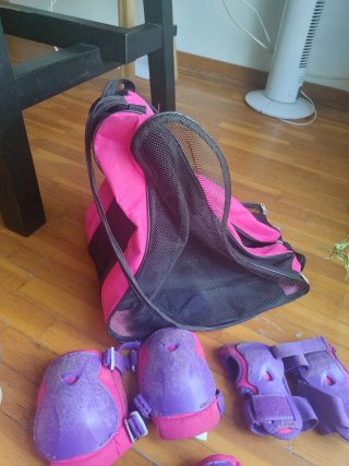 Patines en línea Oxelo protecciones y bolsa