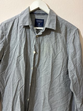 Camisa Springfield M Gris Manga Larga Hombre