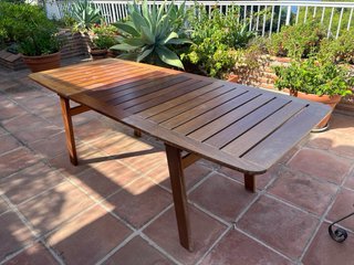 Mesa extensible madera terraza jardín