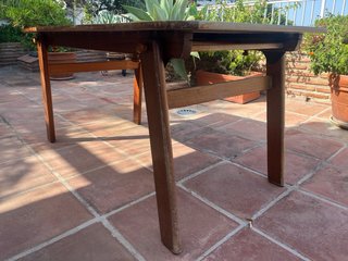 Mesa extensible madera terraza jardín