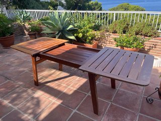Mesa extensible madera terraza jardín
