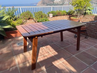 Mesa extensible madera terraza jardín