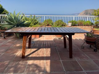 Mesa extensible madera terraza jardín