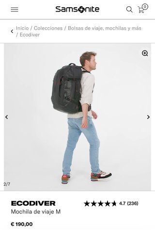 Mochila de viaje Samsonite NUEVA Ecodiver Talla M