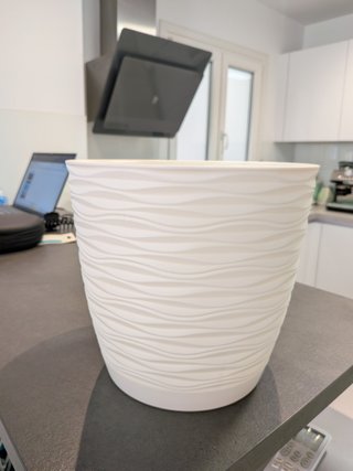 Macetero / Maceta blanco con plato