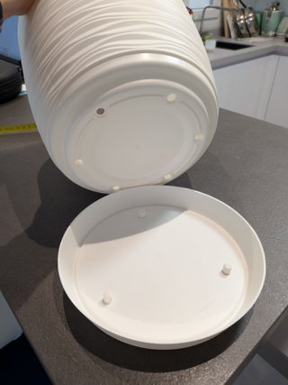 Macetero / Maceta blanco con plato
