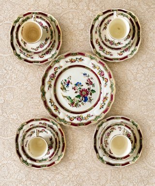 Grindley England Juego trios tazas y plato tarta