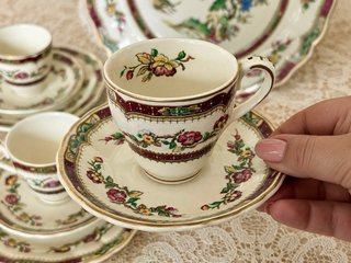 Grindley England Juego trios tazas y plato tarta