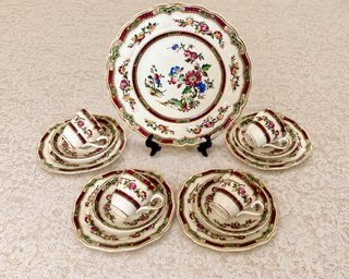 Grindley England Juego trios tazas y plato tarta