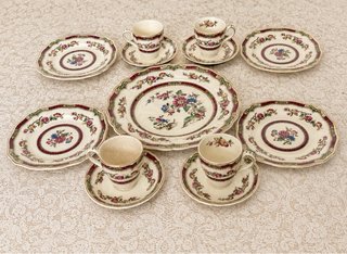 Grindley England Juego trios tazas y plato tarta