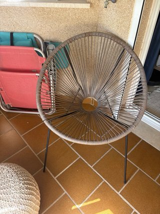Silla Acapulco Ratán Marrón con cojines inc.
