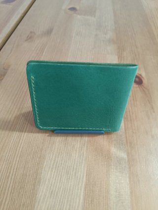 Billetera tarjetero cuero verde