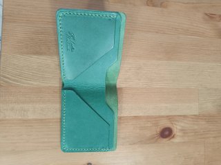 Billetera tarjetero cuero verde