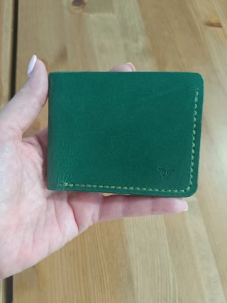 Billetera tarjetero cuero verde