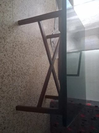 Mesa madera con cristal