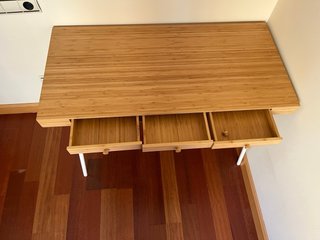 Escritorio madera bambú y metal