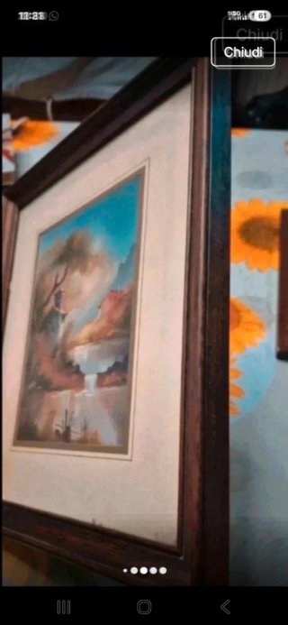 Quadro antico con cornice in legno