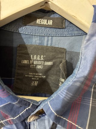 Camisa H&M cuadros hombre manga larga Talla M