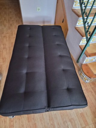 Sofá Cama 3 Plazas Tela Negro