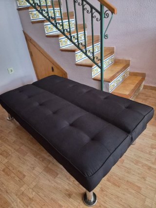 Sofá Cama 3 Plazas Tela Negro