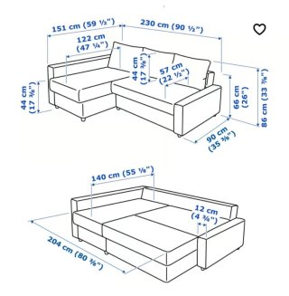 Sofá cama gris de tela