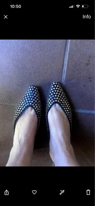 Mules Zara Tachuelas Negro y Dorado