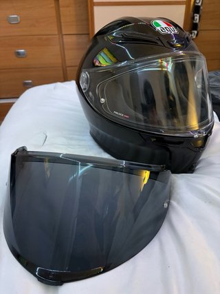 Casco AGV K6s Negro Brillo + Visera Ahumada