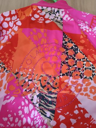 Chaqueta Bomber Lola Casademunt Naranja y Rosa