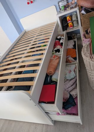 Cama Ikea 80x200 cm con 4 cajones