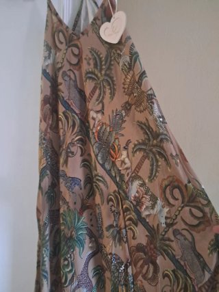 Vestido Verano Largo Estampado Tropical