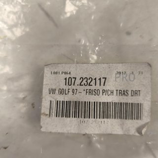 MOLDURA PARAGOLPES TRASERA DERECHA VOLKSWAGEN GOLF NUEVO 107232117