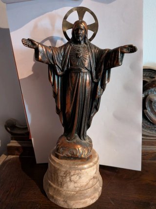 Figura Corazón de Jesús Bronce