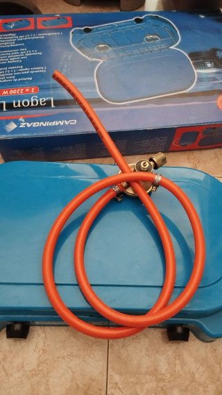Hornillo de gas para camping azul