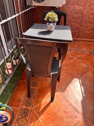Mesa y 2 Sillas Jardín Plegables