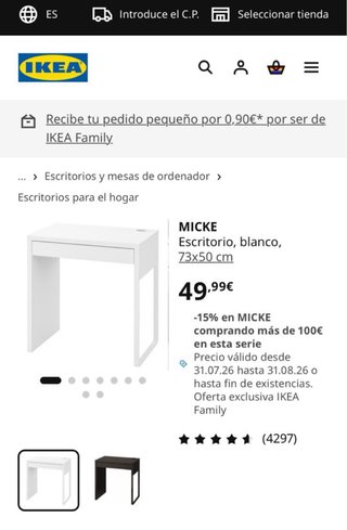 Escritorio blanco pequeño