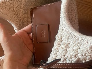 Bolso Zara tejido asas madera